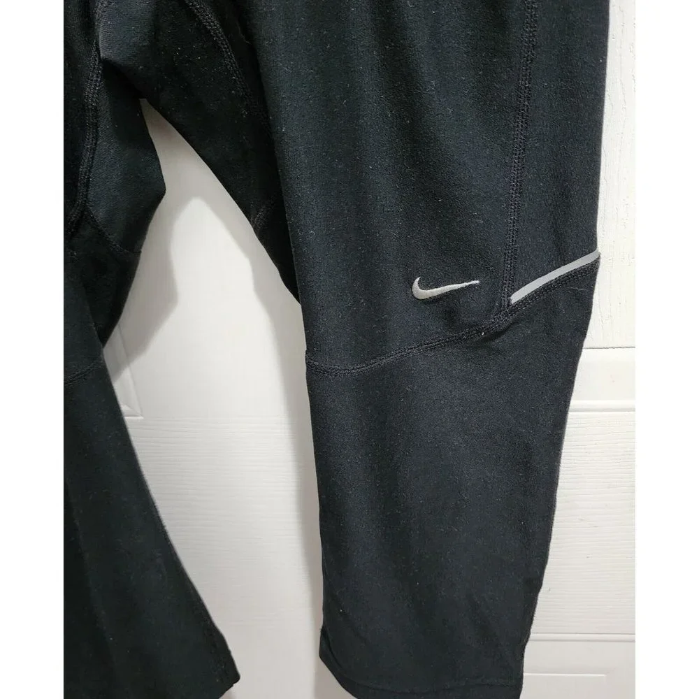 Nike Women's Dri-Fit Filament Running‎ Crop Capri Leggings Black 519841-010 Sz M